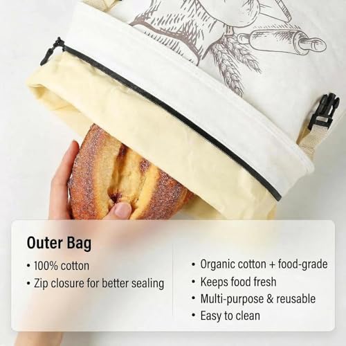 De pan con de contenedor reutilizable con cremallera ideal para conservar repostería casera 8