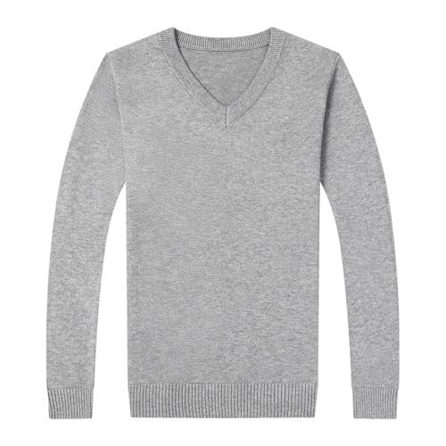 Men V Neck Knit Pullover Autumn-Winter Soft Business Casual Bottoming Sweater3