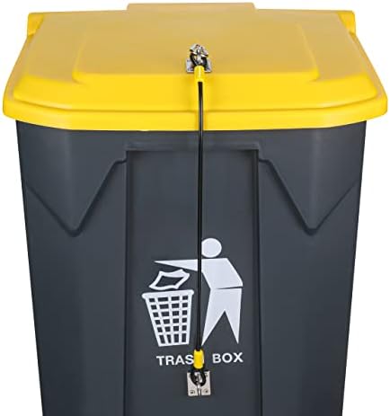 EDICHI Trash Can Lid Lock, Metal Outdoor Bear Proof Trash Can Lock – Universal Fit, Durable Nylon Coated Wire Rope, Trash Can Locks for Animals, Raccoons, Squirrels, Dogs – 1 Pack