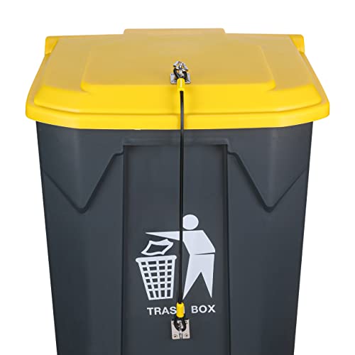 Edichi Trash Can Lid Lock, Metal Outdoor Bear Proof Trash Can Lock – Universal Fit, Durable Nylon Coated Wire Rope, Trash Can Locks For Animals, Raccoons, Squirrels, Dogs – 1 Pack #TOP20