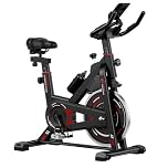 GartistGo Cyclette stazionaria, Spin Bike Home Gym Equipment, sella e manubrio regolabili, monitor LCD e supporto per tablet, resistenza 0-100%, allenamento cardio, fitness indoor (volano 8 kg)