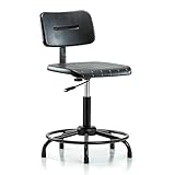 Perch Industrial Work Chair with Stationary Caps, Workbench Height