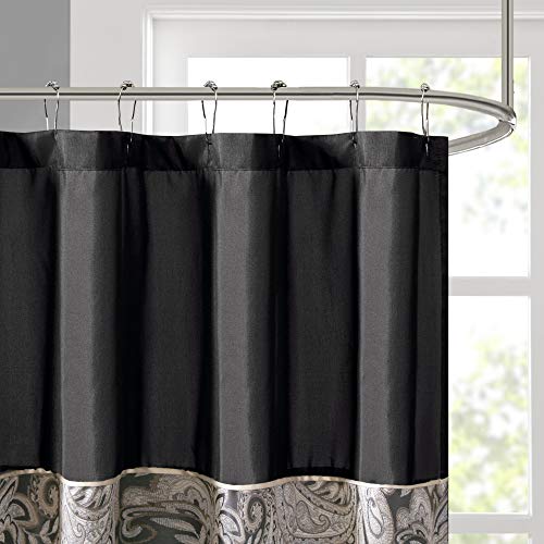 Madison Park MP70-845 Aubrey Shower Curtain 72x72 black,72x72