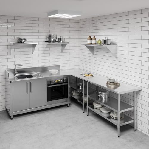 Image of AmGood 36 inch Long X 16 inch Deep Stainless Steel Wall Shelf | NSF Certified | Appliance & Equipment Metal Shelving | Kitchen, Restaurant, Garage, Laundry, Utility Room