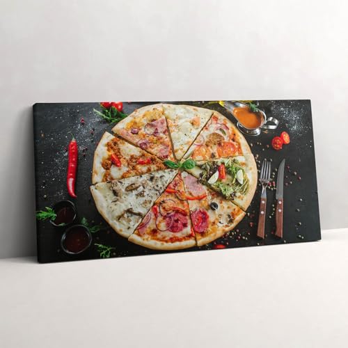 Tableau photo sur toile 120x60cm de cuisine italienne Wallfluent