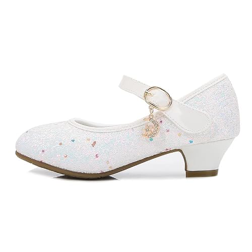 Apelpes Girl's Toddler/Little Kid/Big Kid Mary Jane Ballerina Flat Shoes (8 M Us Toddler, White, Numeric_8) #TOP1