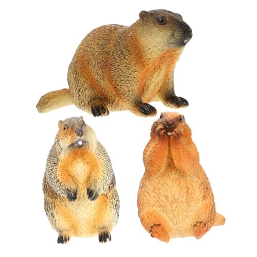 Toyvian Figurines Marmottes 3 PièCes ModèLes De Simulation RéAlistes en Plastique Jouets ÉDucatifs Animaux pour Enfants DéCoration De Bureau Et Maison...