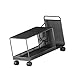 Ioensy Metal Rolling Cart Storage Basket Space Saving Organization Mobile Shelf Book Document Storage Rack for Apartment Dorm Hotel