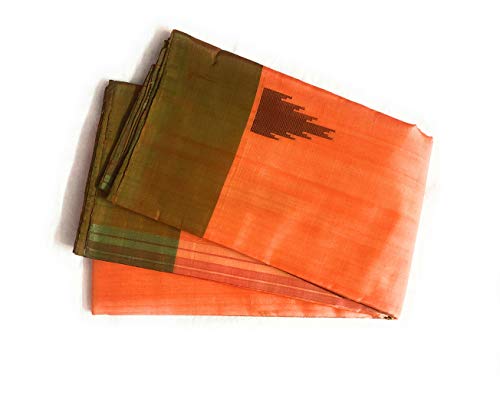 Uppada Silk Sarees orange banarasi silk saree – image 2