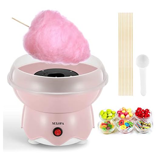 Cotton Candy Machine 400W Cotton Candy Maker for Kids Home Birthday Family Party Christmas Gift,Homemade Candy Sugar Floss Maker Includes 10 Candy Cones and Sugar Scoop(Pink)