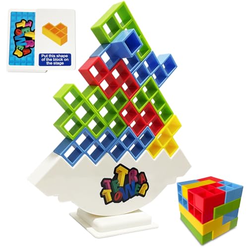Tetra Tower Stacking Blocks Game, Unleash Fun and Learning for Kids - Perfect for Family Board Games