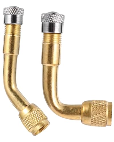 SCJJZ Extensiones de válvulas,2 Unidades de extensión de válvula de 90 Grados 135 Grados,de Cobre,Adaptador de válvula Angular,extensión de válvula de neumático,para Coche,Moto,Bicicleta o Scooter