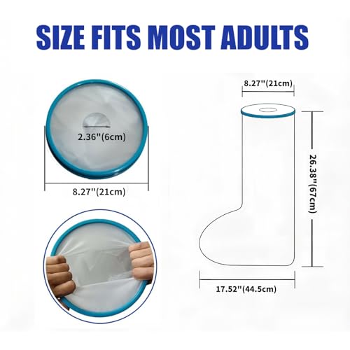 Mosmat Gipsschutz Wasserdicht Bein Duschschutz. 1 Stück Verbandschutz Wasserdicht zum Schutz Ihres Fußes und Beines für Erwachsene, hält verbände während des Badens sicher trocken und sauber.
