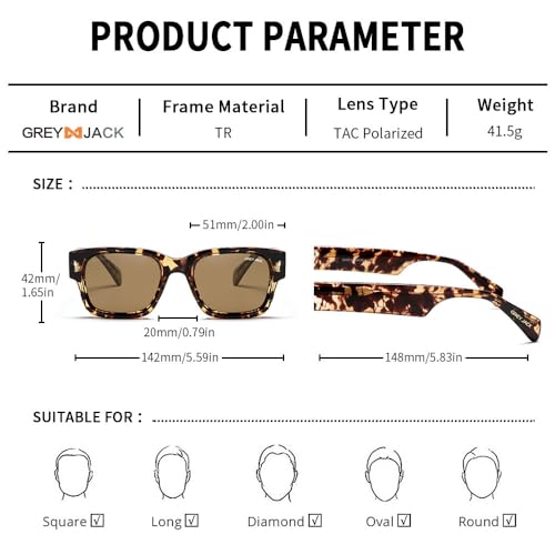 Image of grey jack 100% UV Protection Shades Retro Polarized Sunglasses for Men Women Branded Stylish Design Glasses 3316