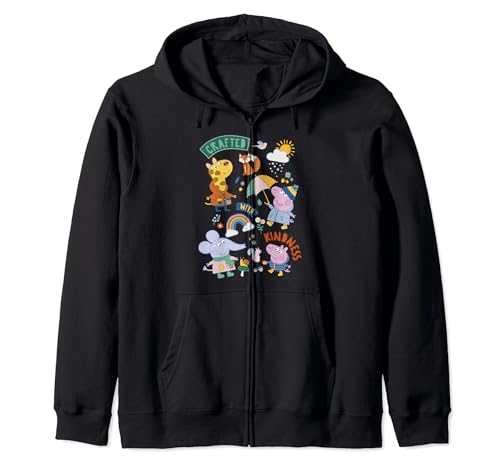 Sweat à capuche zippé Peppa Pig en coton brodé pour enfant