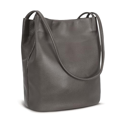 Image of Iswee Soft Leather Tote Bucket Bag Hobo Shoulder Purse and Handbags Women | Large Size Roomy Pocketbooks Ladies Bag Everyday Bag Casual Work Travel Designer Hand Bag