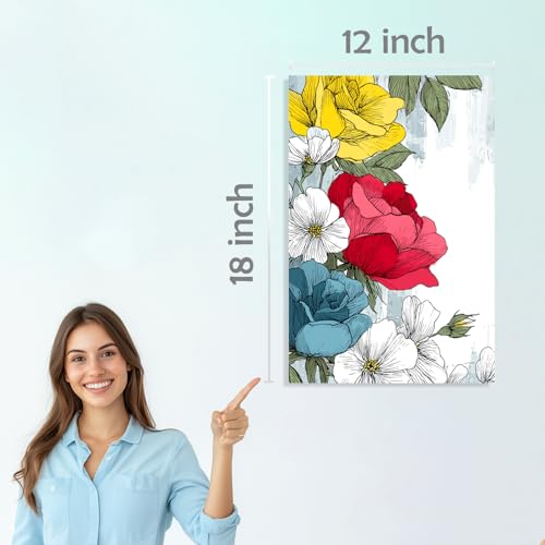 Image of SiddArtify Floral Wall Art Prints Set - Watercolor Flower Poster Decor for Living Room Bedroom Office - 12x18 inch Board Pack of 6
