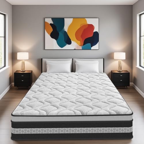 Colchón 160 x 200, Altura 26 cm, Colchón Viscoelástico, Combinación de Muelles y Espumas, Certificado Oeko-Tex, 9 Zonas Ergonómico, Tejido Transpirable y Hipoalergénico, Mejora la Calidad del Sueño