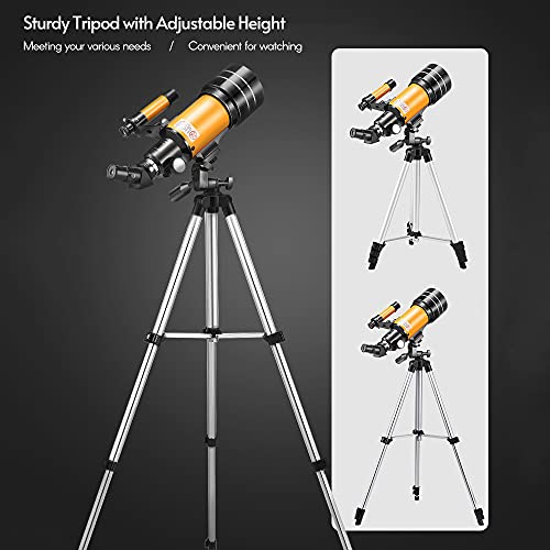 Andoer Telescópio astronômico om tripé, Telescópio monocular para crianças iniciantes de 15 x 150 x