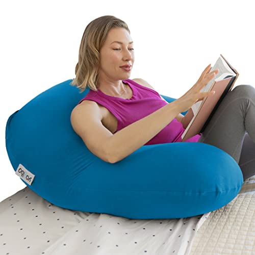 Yogibo Support Reading Pillow, Unique U-Shaped Backrest With Arms, Provides A Lift For Watching Tv, Gaming, Working, Filled With Soft Micro-Beads, Turquoise #TOP27