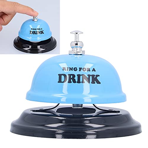 Restaurant, Classic Bell‑Shaped Design Call Bell Stainless Steel Non-Slip Base For Customer Service Counters Cleaners Or Household Use For Dinner School(Blue) #TOP2