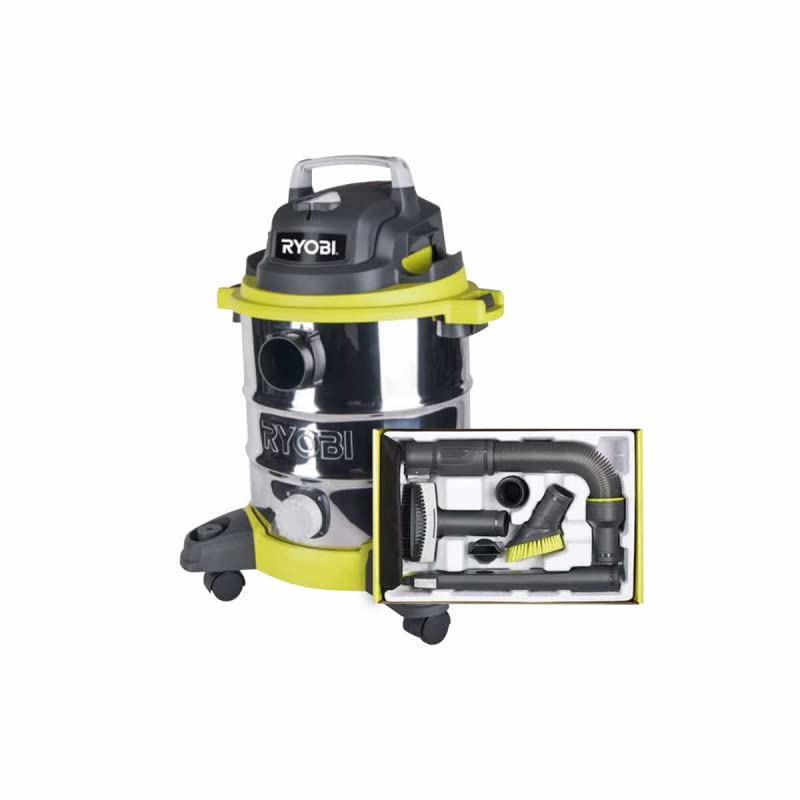 RYOBI Pack Aspirateur Eau et poussière 1250W - 20L - RVC-1220I-G - 6 Accessoires Nettoyage Automobile - RAKVA04