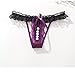 Sekexi Women’s Sexy Panties,Lace G-String Panties for Women Thongs G Strings with Pearls Ball Lace (purple)