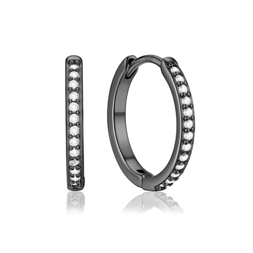 PROSTEEL Hoop Earrings for Women Men, 8mm/10mm/12mm/14mm/16mm/18mm/20mm Small Huggie Hoops, Gold/Silver/Black/Rose Gold Hypoallergenic, Everyday Earrings Jewelry for Multiple Piercings 14mm