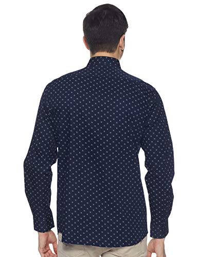 Image of Amazon Brand - Symbol Men's Printed Regular Casual Shirt (AW20-SYM-FS-AOP Navy 3 46)