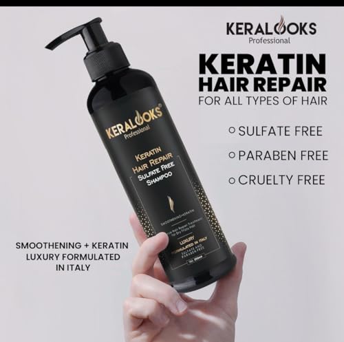 Image of Keratin Hair Mask & Shampoo Combo (250ml Each) Deep Conditioning Mask for Frizz Control, Dry & Damaged Hair | Argan Oil Shampoo With Keratin Hair Mask | for Women & Men | Sulphate Free