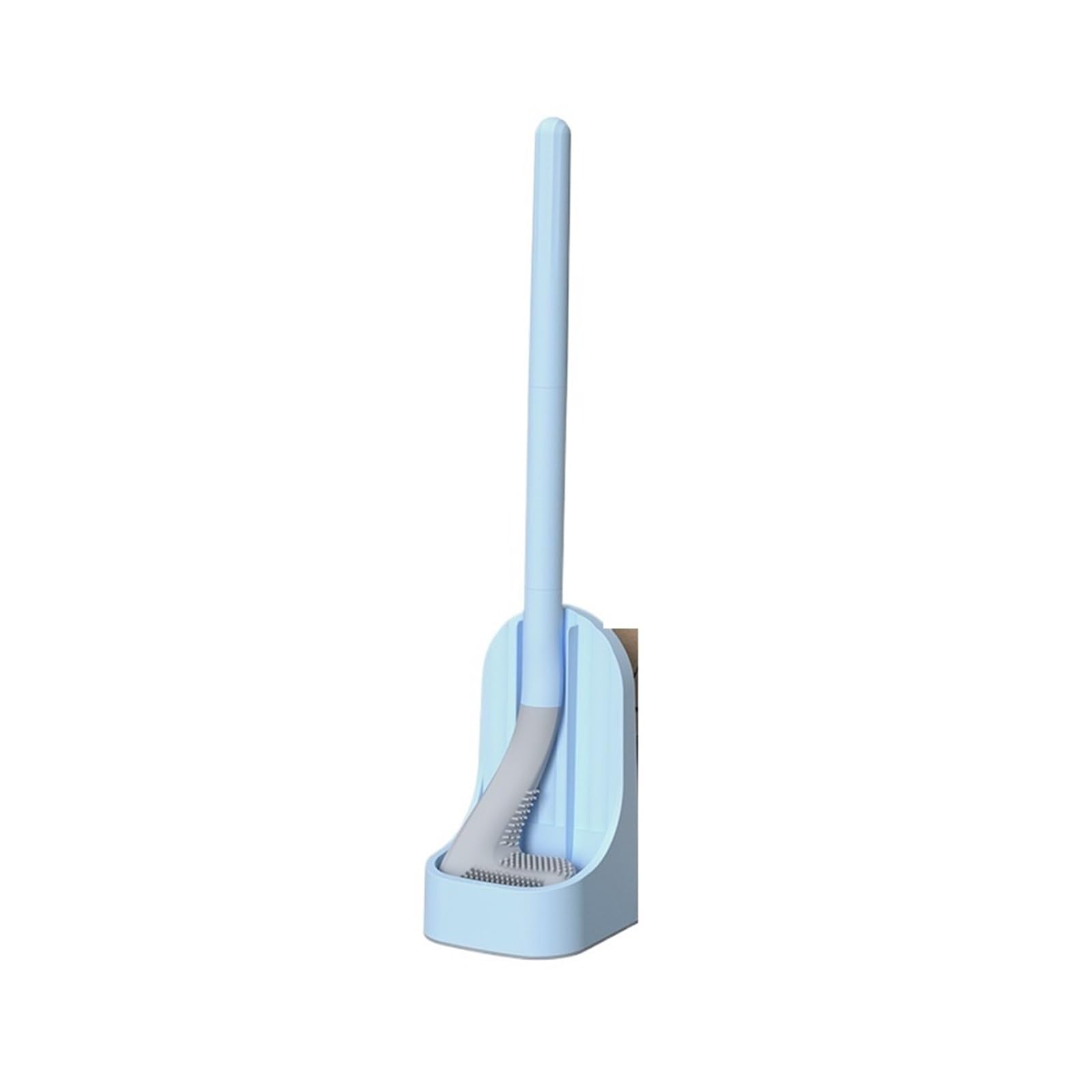 Toilet Brush Silicone Golf Toilet Brushes with Holder Set Long Handled Toilet Cleaning Brush Seamless Cleaning Bathroom Tools(Blue)