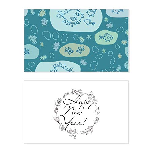 Tarjeta Blue Bubbles Line: decora tus deseos de año nuevo con arte abstracto 1