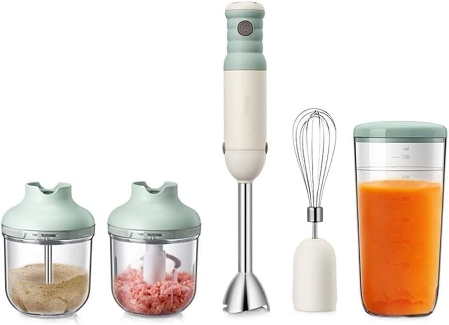 TOEWOE Immersion Hand Blender, 500 W 4-in-1 Handheld Multi-Purpose Stick Blender with Egg Whisk, Food Grinder Puree for Infant Food, Smoothies and Soups