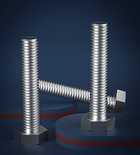 Image of 3 /8-16 x 2-1 /4 inch (5 /8 to 7 inch Optional) Hex Head Screw Bolt, Stainless Steel 18-8(304), Fully Threaded,10pcs