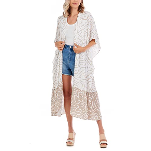 Kimono Mud Pie imprimé Lorena aux textures fluides et légères