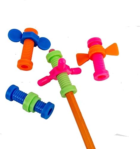 mciskin Pencil Fidget Toy Spinner,Fidget Pencil Topper Plastic Pencil Fidgets Colorful Fidget Pen Flipper Pencil Top Fidgets Assorted Fidget Tool Spinner for Anxiety Release(12PCS)