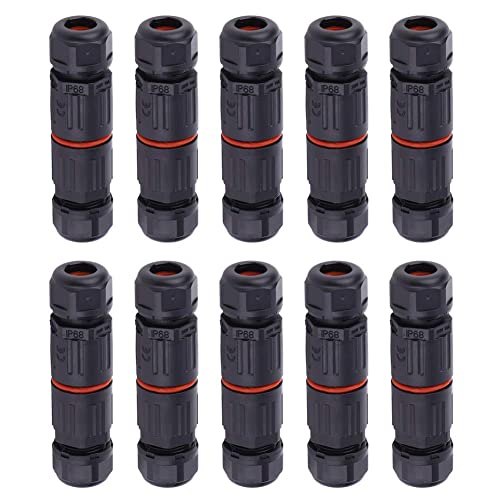 10Pcs IP68 Kabelverbinder Wasserdicht 3Pin Flammhemmende Nylon Anschlussdose Für Stromversorgung, Netzwerk, Kommunikationsausrüstung, Beleuchtung 0.5mm²~2.0mm²