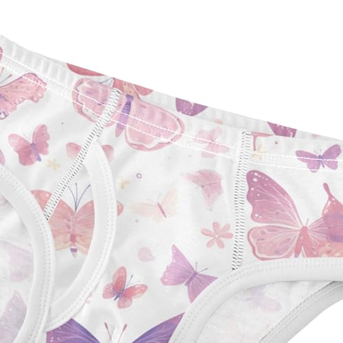 Butterflies on White Pink Toddler Boys Cotton Kids Underwear Breathable Undies4
