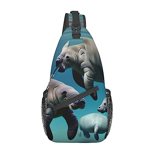 Sac à dos à bandoulière homme femme et sac de poitrine noir imprimé animal