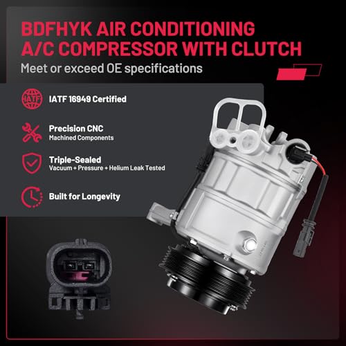 Image of BDFHYK 68221 AC Compressor with Clutch Compatible with Buick LaCrosse