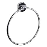 Kapitan - Toallero de anilla de acero inoxidable para bao, colgador para toalla, 17 cm, AISI 304 18/10, acabado pulido, montado en la pared, fabricado en la UE, 20 aos de garanta