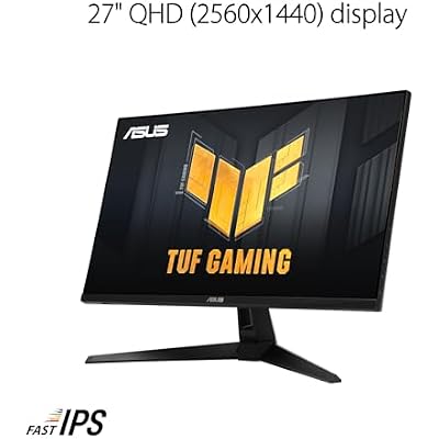 ASUS TUF Gaming 27 1440P Monitor (VG27AQM5A) - QHD (2560x1440), 300Hz, Fast IPS, Extreme Low Motion Blur Sync, 0.3ms, Speaker, 95% DCI-P3, Shadow Boost, DisplayWidget Center,