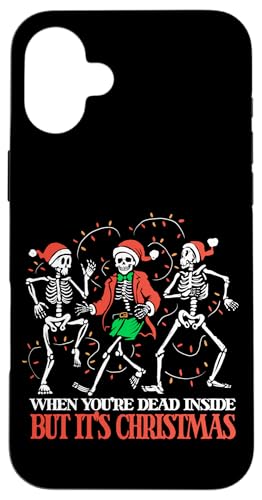 Carcasa para iPhone 16 Plus Skeletons Christmas Dancing Funny Christmas Quotes
