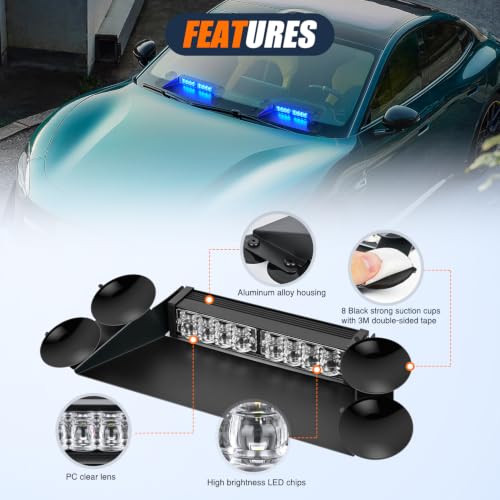 Image of Nilight 16LED Blue Dash Strobe Light Cigarette Lighter Plug