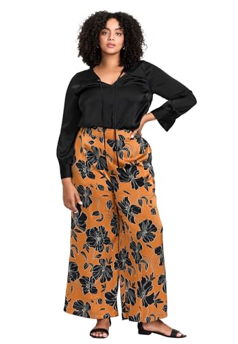 Women's Plus Size Goldi Wide Leg Satin Pant - Main Image