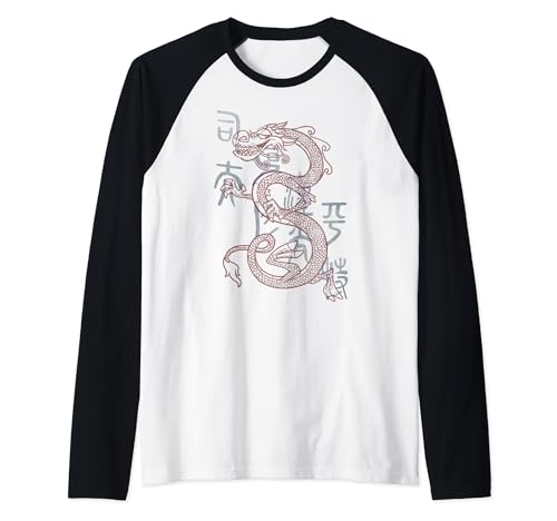 T-shirt Baseball Mulan Mushu Disney pour adulte en style raglan bicolore