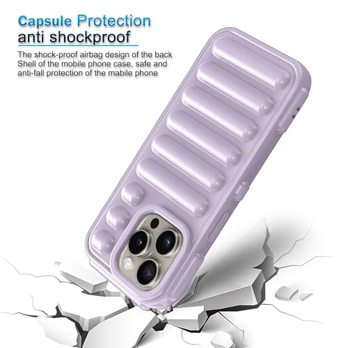 Image of Amazon Brand - Solimo High Protection Capsule Design Back Cover for Apple iPhone 15 Pro Max - Lilac Purple