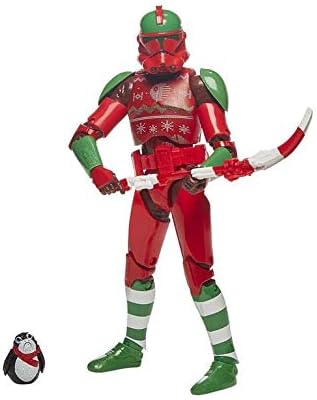 Black Series Action Figure Star Wars Clone Trooper Holiday Edition and PORG