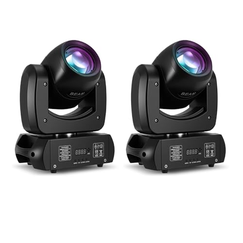 MINGJIE 120W Moving Head DJ Lights, 18-Facet Prism Stage Lighting with 8 Gobos & 8 Colors, DMX512