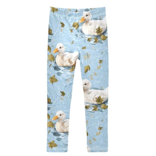 Ducks Wimming in The Water Girls Leggings Kids Yoga Pants Dance Active Tights 4T